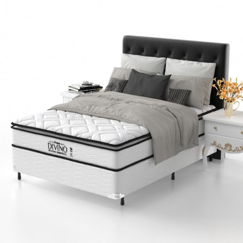 Colchão Casal Espuma AD Resistence Premium Probel 28cm Branco/Preto - Imagem 2