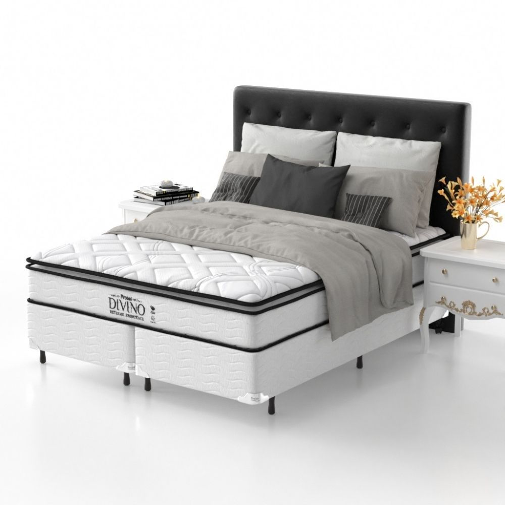 Colchão Queen Espuma AD Resistence Premium Probel 28cm Branco/Preto - Imagem 2