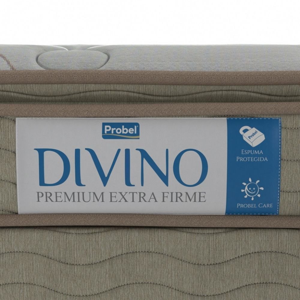 Colchão Solteiro Espuma D33 Extra Firme Probel 26cm Branco/Bege - Imagem 4