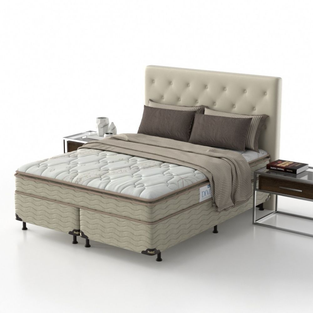 Colchão King Espuma D33 Extra Firme Probel 26cm Branco/Bege - Imagem 2