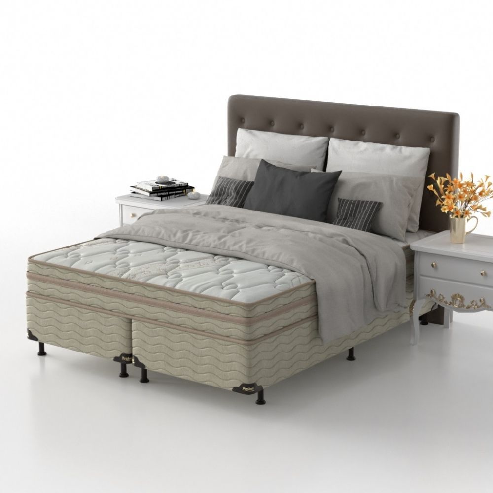 Colchão Queen Espuma D33 Extra Firme Probel 22cm Branco/Bege - Imagem 2