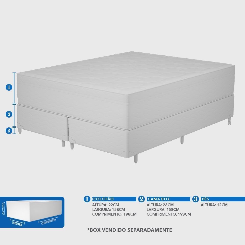 Colchão Queen Espuma D33 Extra Firme Probel 22cm Branco/Bege - Imagem 6