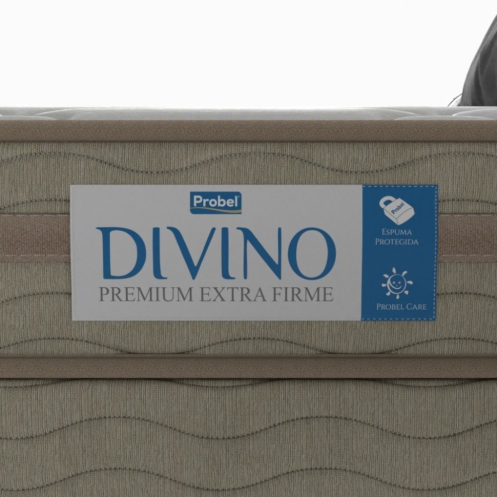 Colchão King Espuma D33 Extra Firme Probel 22cm Branco/Bege - Imagem 4