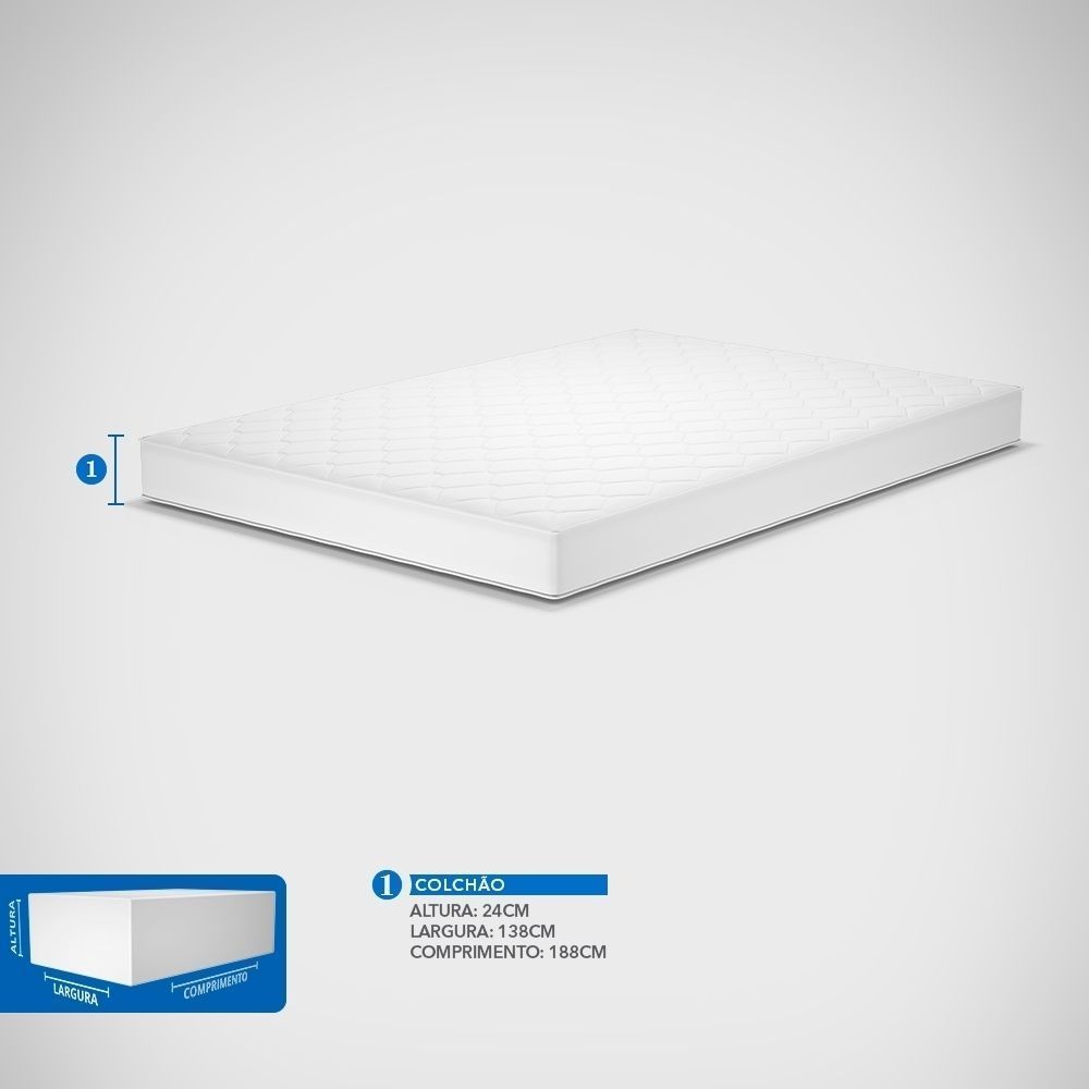 Colchão Casal Espuma D28 PróMiddle Probel 24cm Branco/Preto (138x188x24cm) - Imagem 5