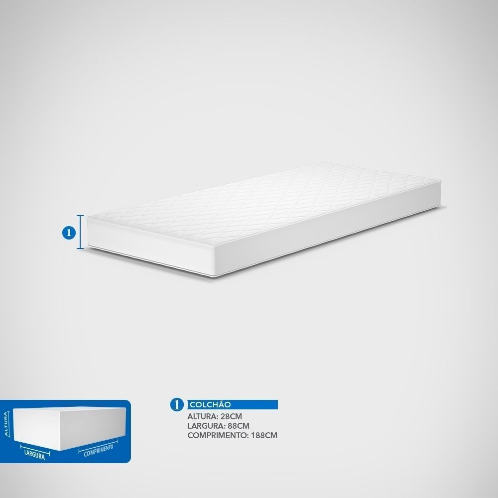 Colchão Solteiro Espuma D33 PróIntense Probel 28cm Bege/Marrom (88x188x28cm) - Imagem 5