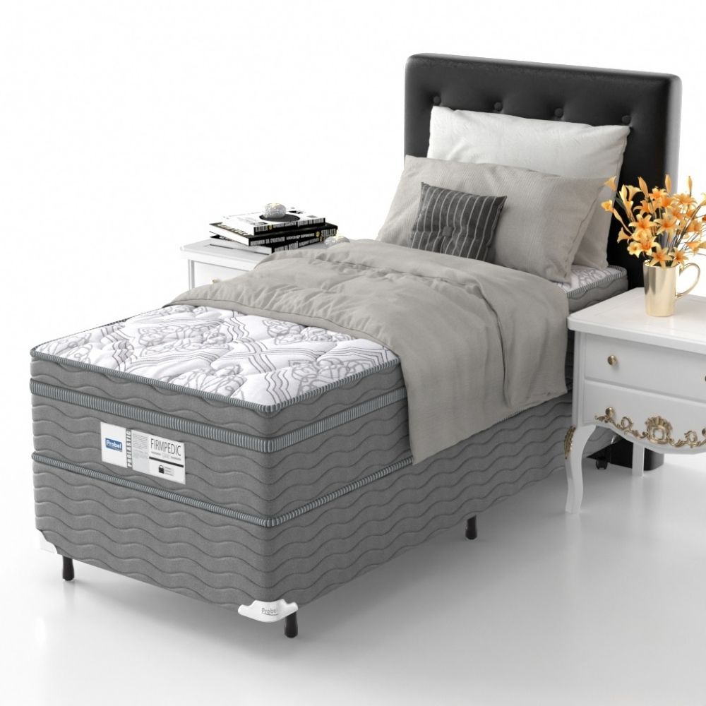 Conjunto Box Solteiro Mola Probel Firmpedic Gray - Imagem 2