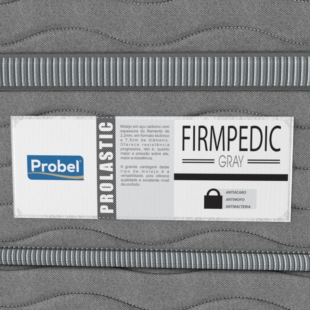 Conjunto Box Solteiro Mola Probel Firmpedic Gray - Imagem 6