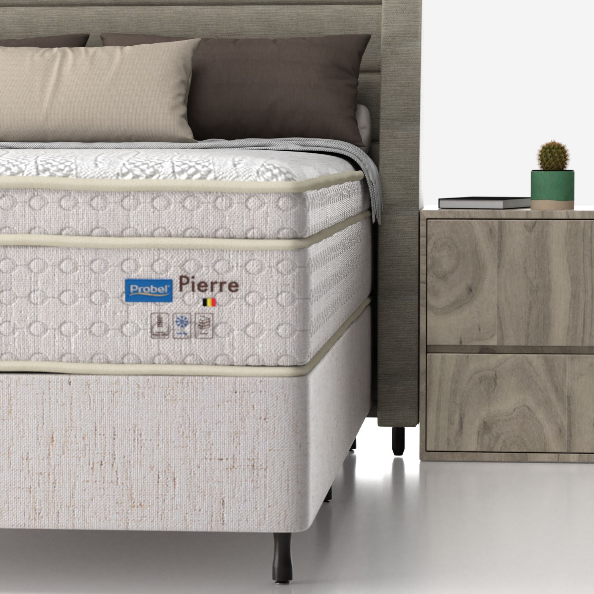 Conjunto Box Solteiro Mola Ensacada Probel Pierre - Imagem 5