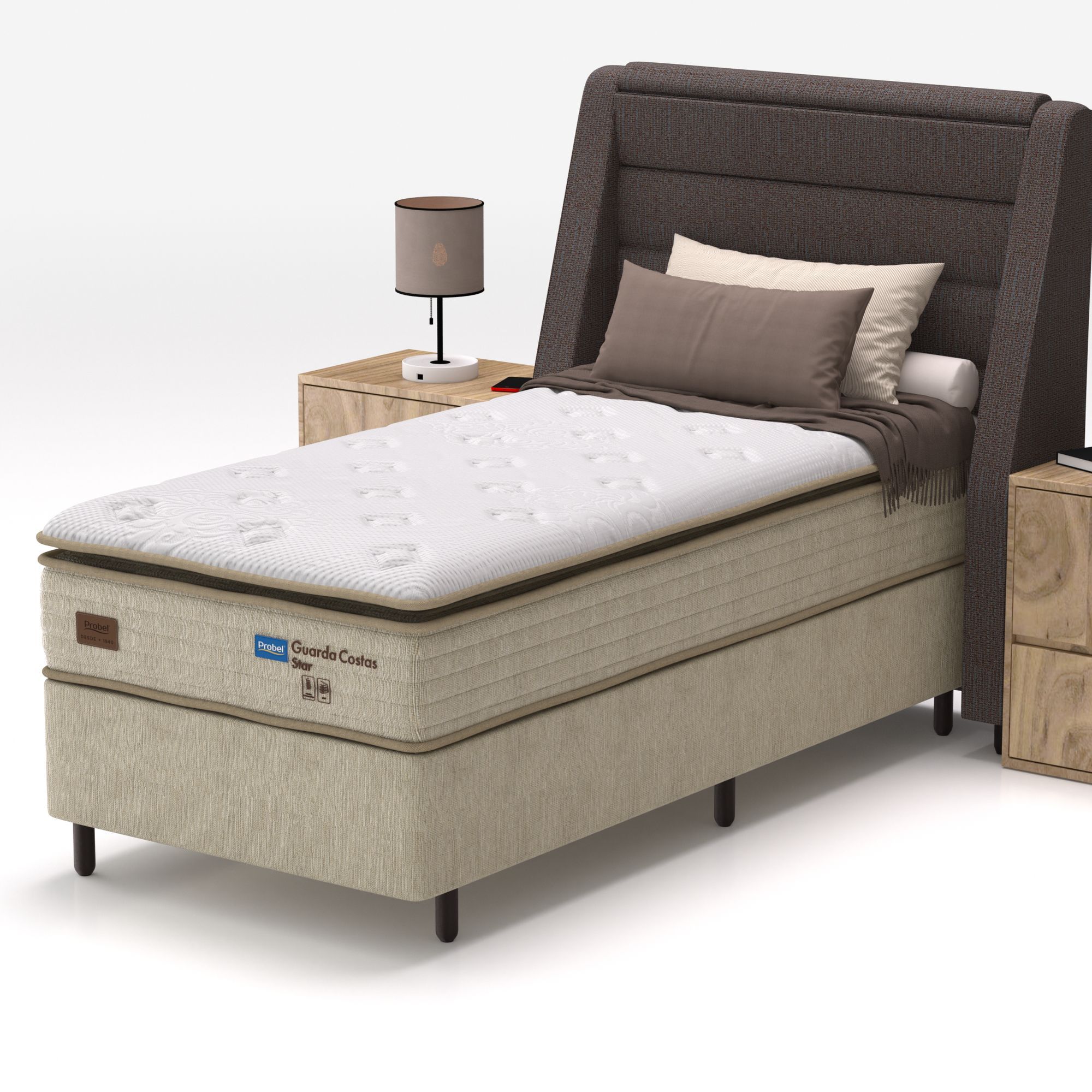 Conjunto Box Solteiro Mola Ensacada Probel Star - Imagem 2