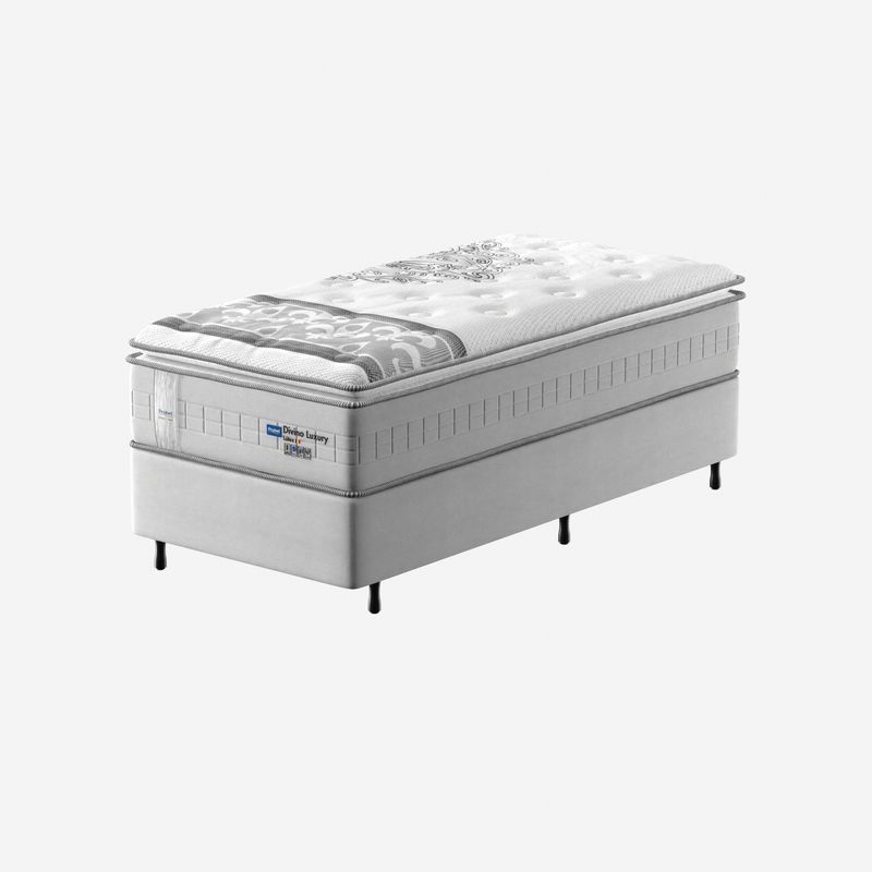 Conjunto Box Solteiro Mola Ensacada Probel Divino Luxury Látex Pillow Super