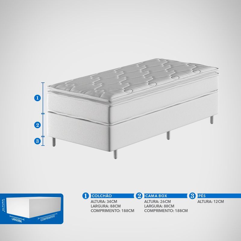 Conjunto Box Solteiro Mola Ensacada Probel Látex Premium - Imagem 9