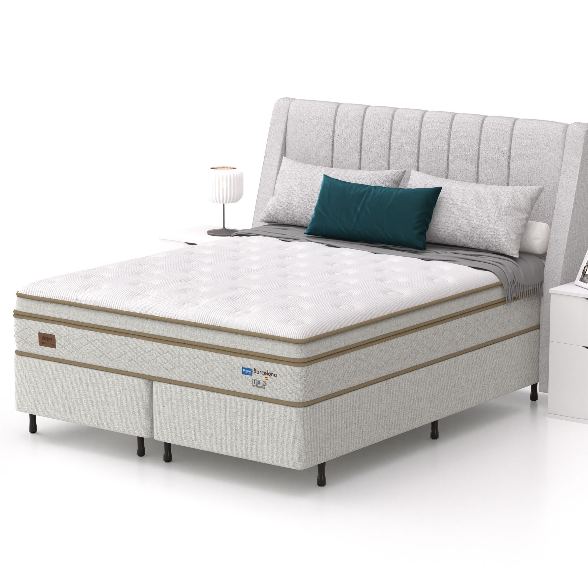 Conjunto Box Queen Mola Ensacada Probel Barcelona - Imagem 2