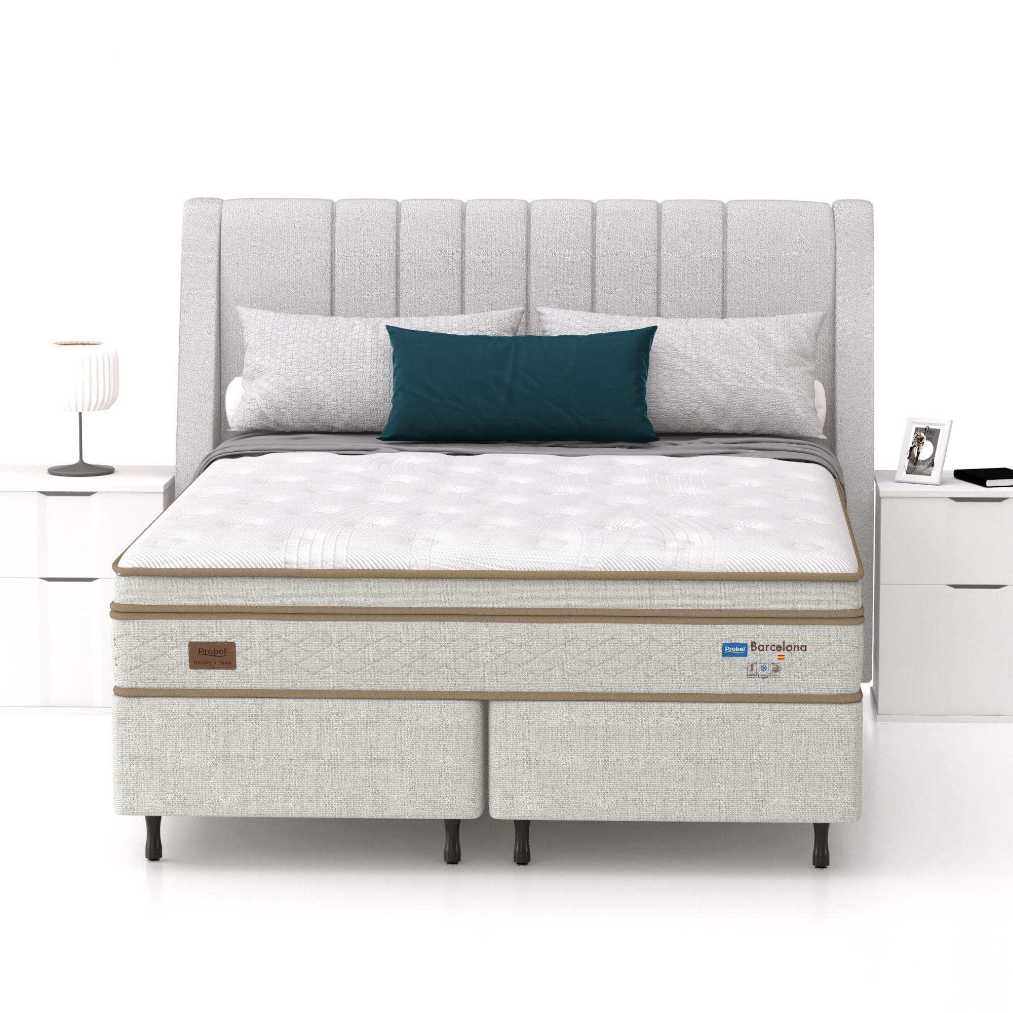 Conjunto Box Queen Mola Ensacada Probel Barcelona - Imagem 3