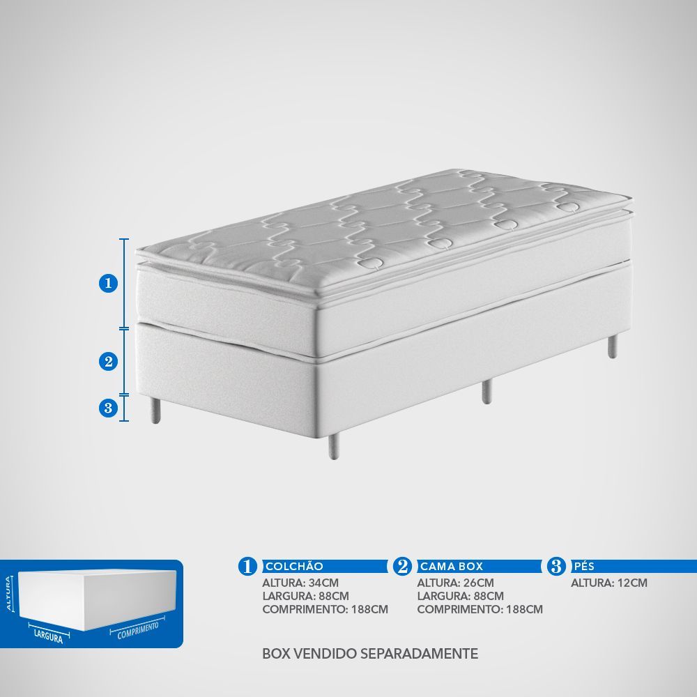 Colchão Solteiro Mola Ensacada Probel Divino Comfort - Imagem 8