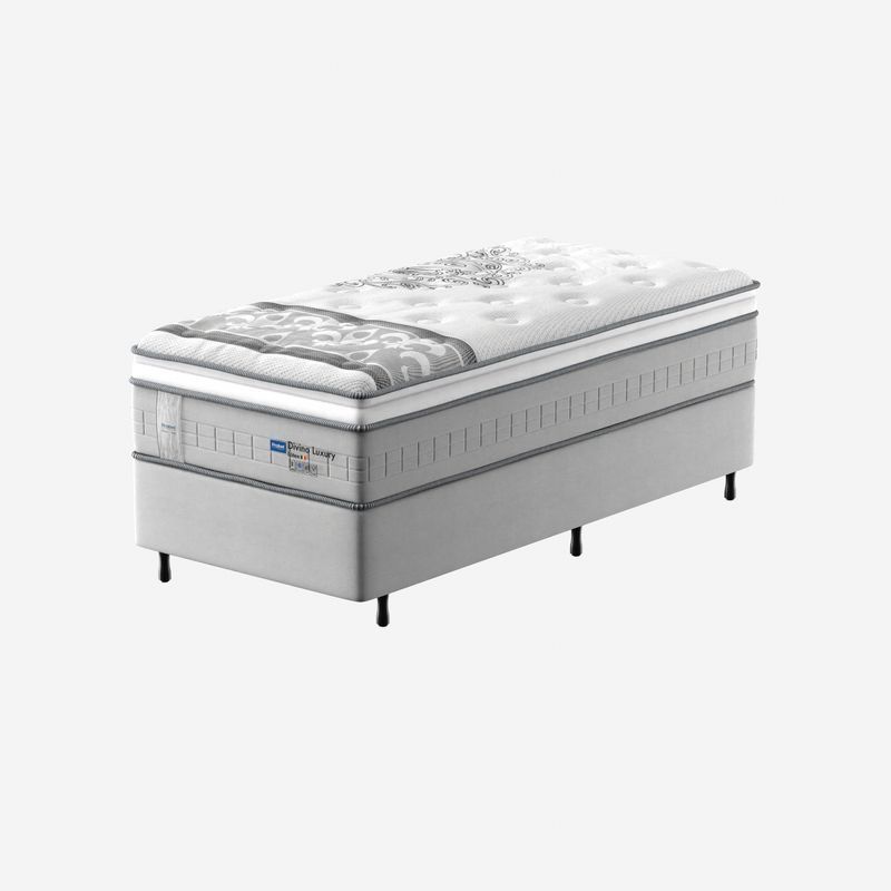 Conjunto Box Solteiro Mola Ensacada Probel Divino Luxury Látex Pillow Europeu