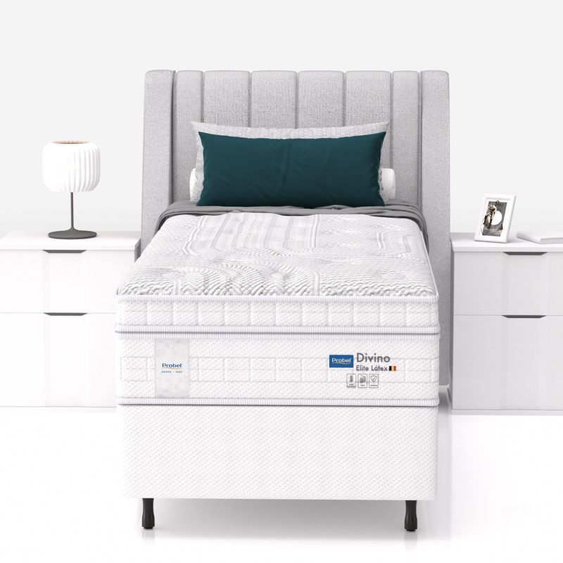 Conjunto Box Solteiro Mola Ensacada Probel Divino Elite Látex Gel - Imagem 3