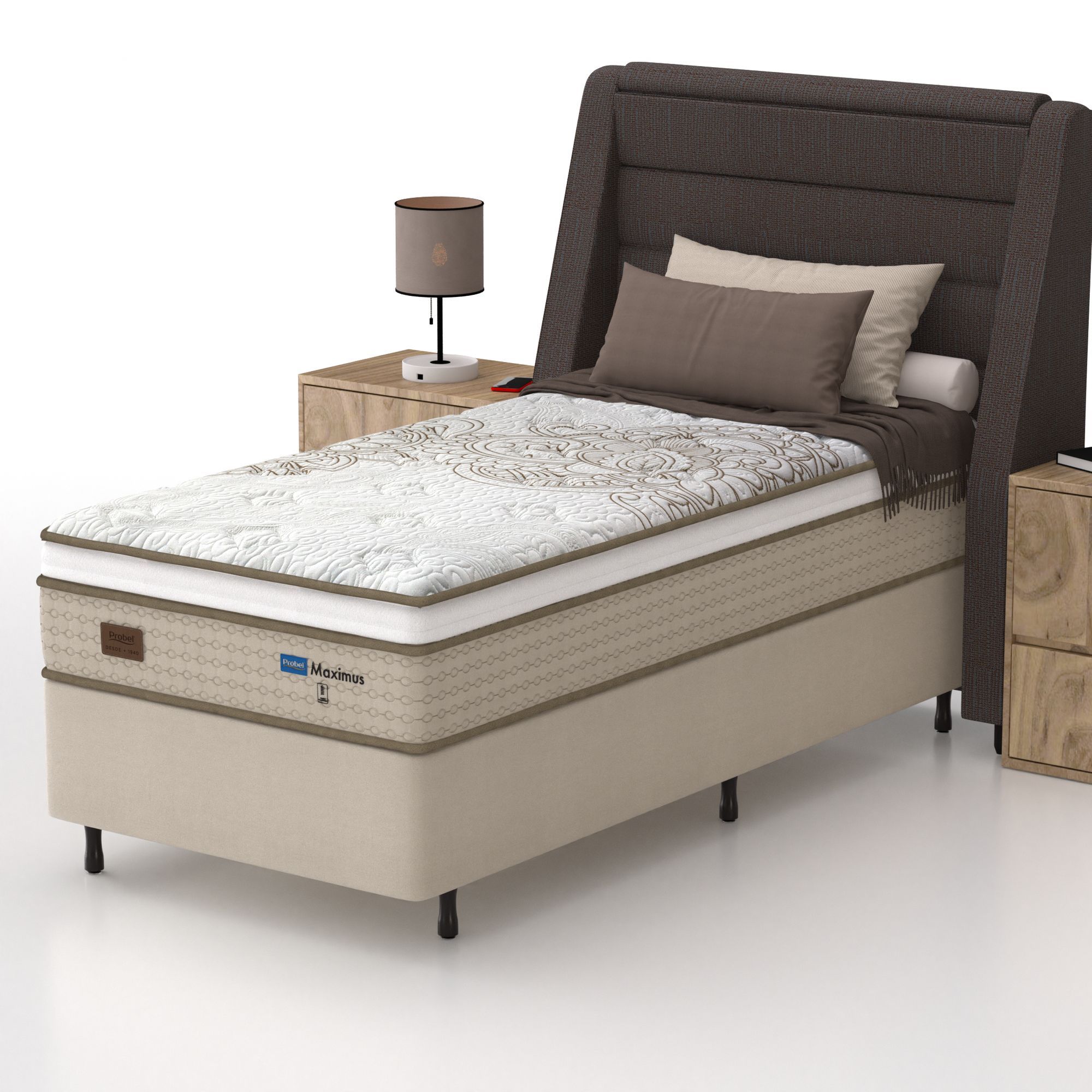 Conjunto Box Solteiro Mola Ensacada Probel Máximus Plus - Imagem 2