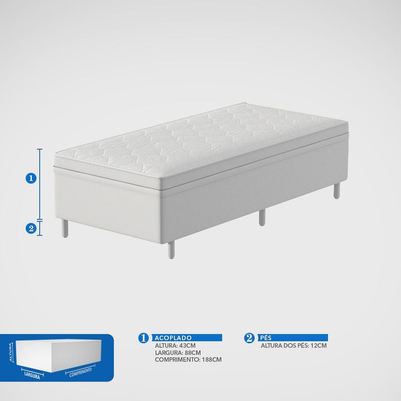 Conjunto Box Conjugado Solteiro Mola Ensacada ProDormir Postural - Imagem 7