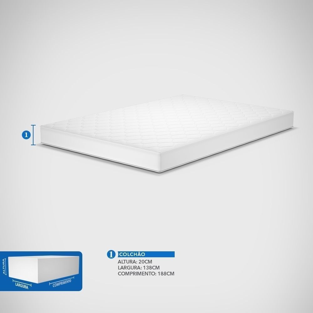 Colchão Casal Espuma D33 Platinum Prodormir 20cm Cinza/Preto (138x188x20cm) - Imagem 5