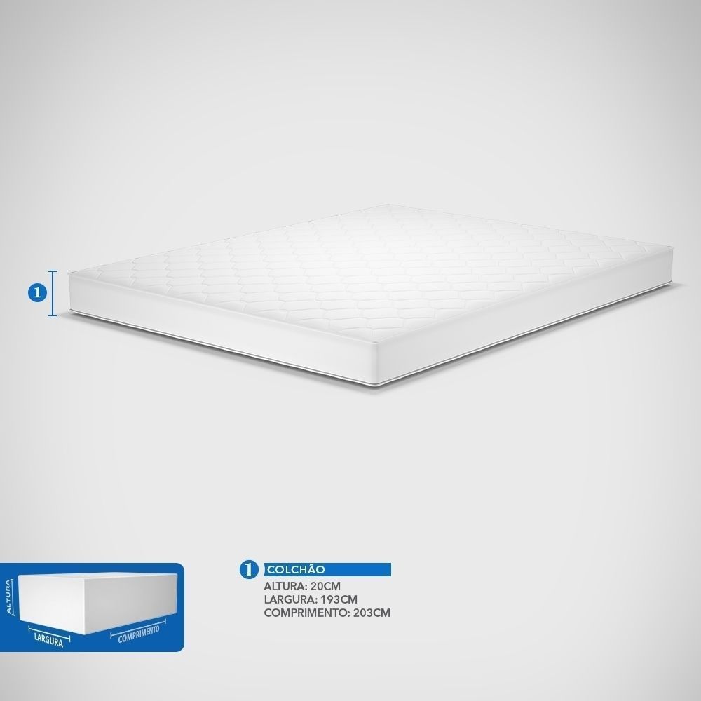 Colchão King Espuma D33 Platinum Prodormir 20cm Cinza/Preto (193x203x20cm) - Imagem 5