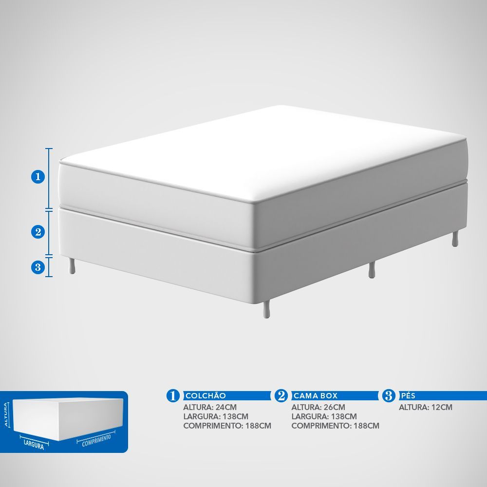 Conjunto Box Casal Mola Ensacada Probel Santiago (138x188x50cm) - Imagem 10