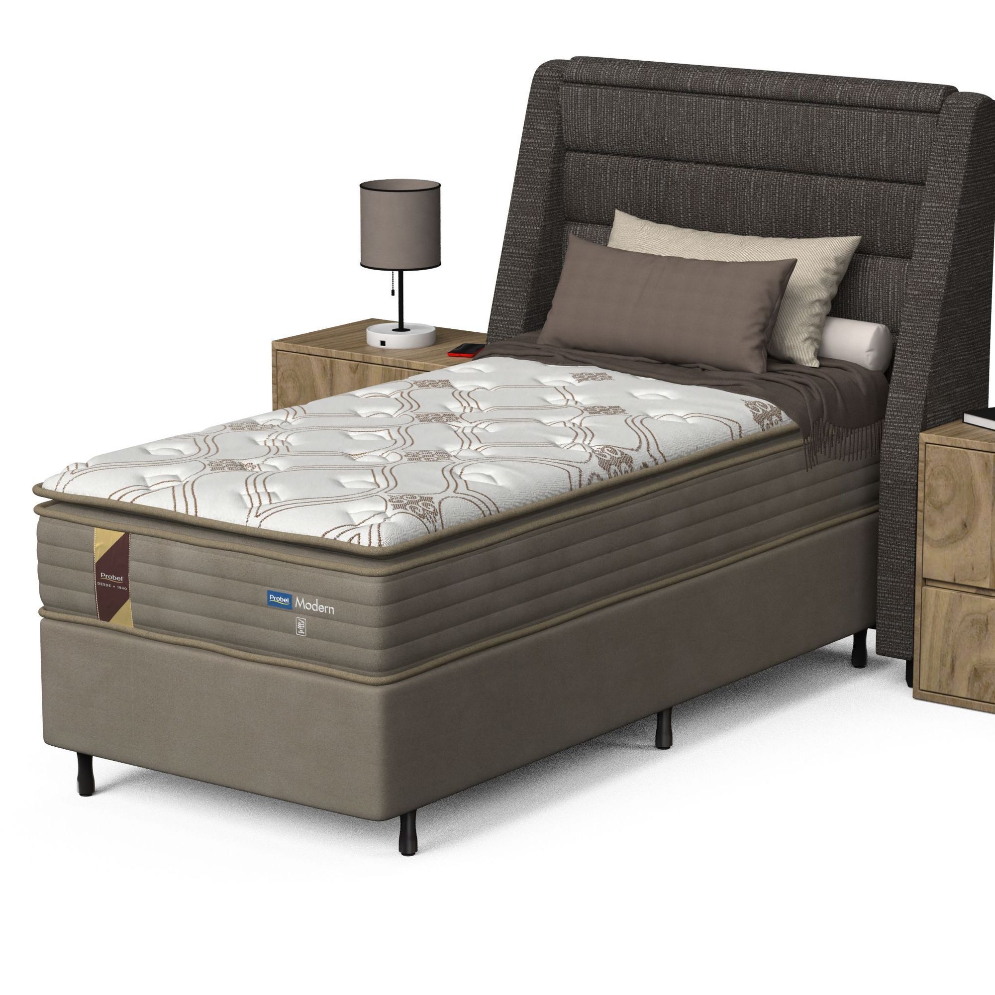 Conjunto Box Solteiro Mola Probel Modern (88x188x58cm) - Imagem 3