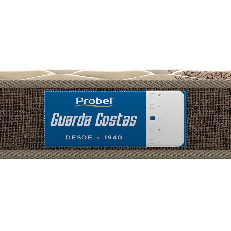 Colchão Solteiro Espuma D28 Guarda Costas Probel 14cm Branco/Marrom (88x188x14cm) - Imagem 4
