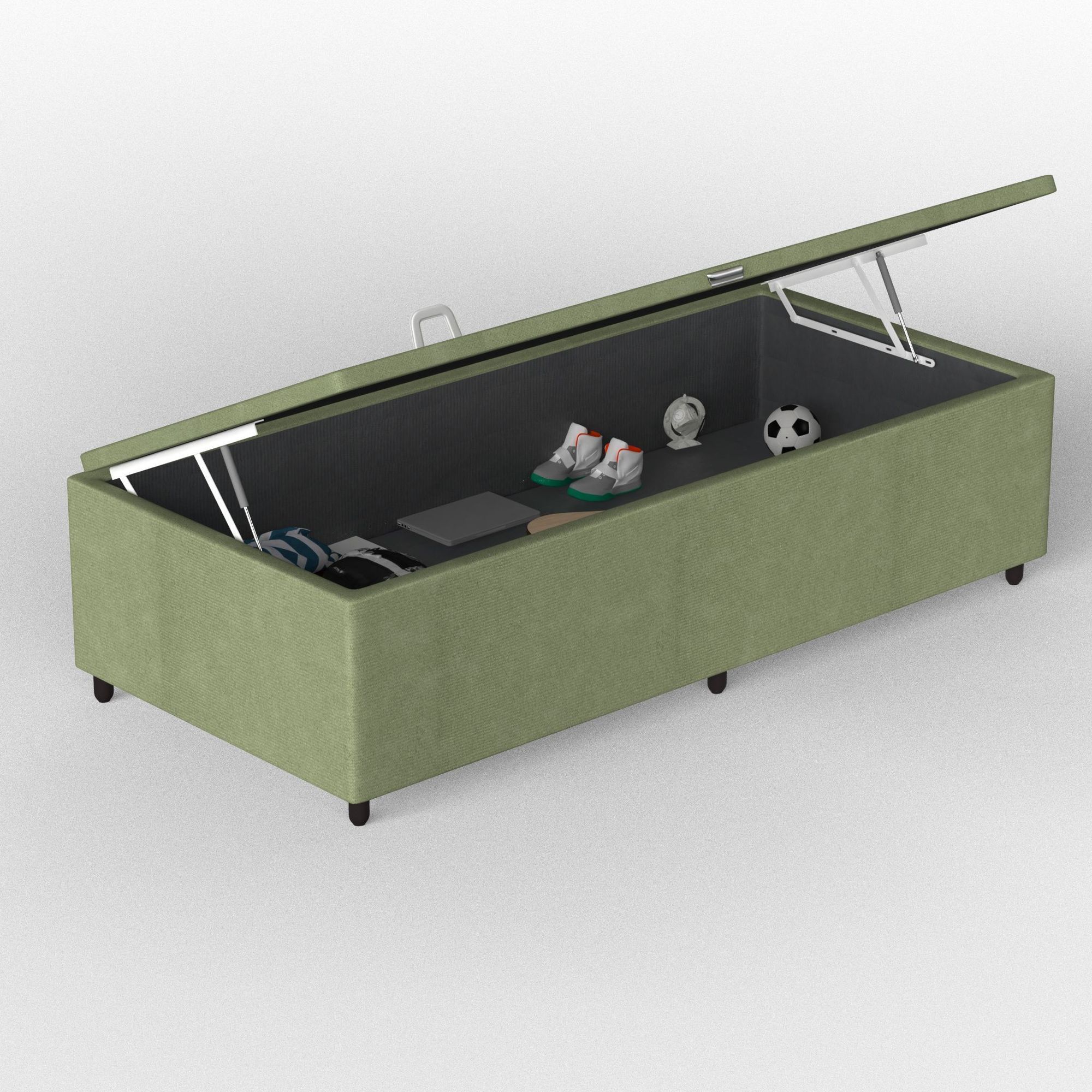 Box Baú Solteiro Probel Luxo Suede - Imagem 6