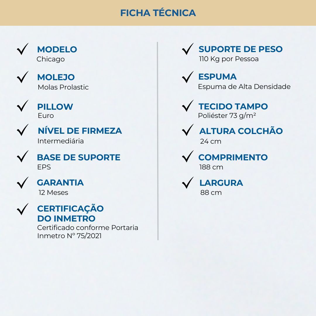 Conjunto Box Solteiro Mola Probel Chicago (88x188x50cm) - Imagem 6
