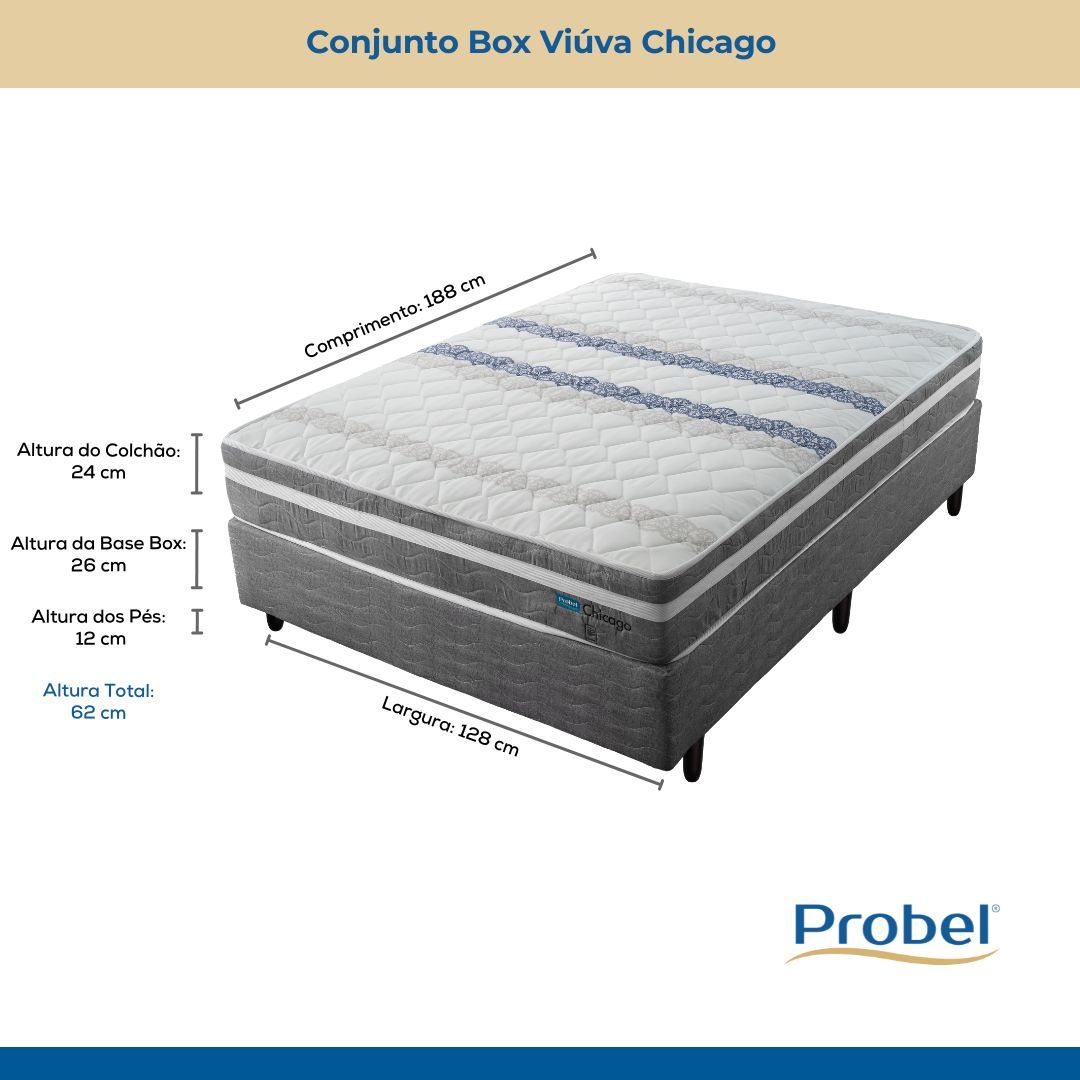 Conjunto Box Viúva Mola Probel Chicago (128x188x50cm) - Imagem 7