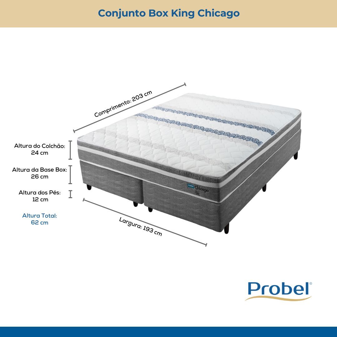 Conjunto Box King Mola Probel Chicago (193x203x50cm) - Imagem 7