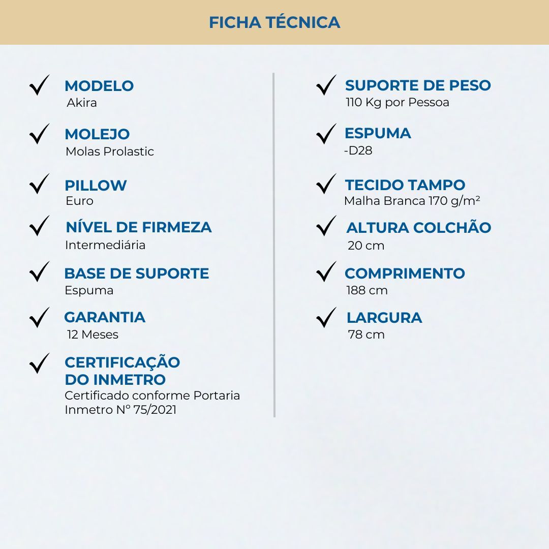 Colchão Beliche Mola Ensacada Probel Akira (78x188x20cm) - Imagem 6