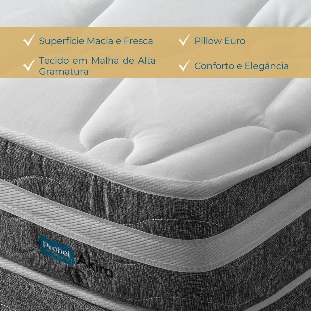 Conjunto Box Solteiro Mola Ensacada Probel Akira (88x188x46cm) - Imagem 5