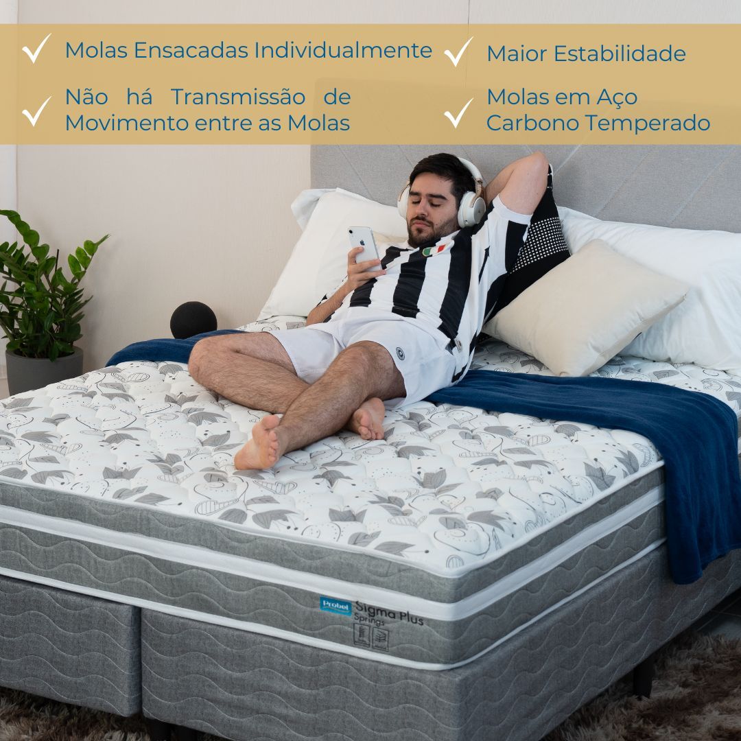 Colchão Casal Mola Ensacada Probel Sigma Plus (138x188x24cm) - Imagem 2