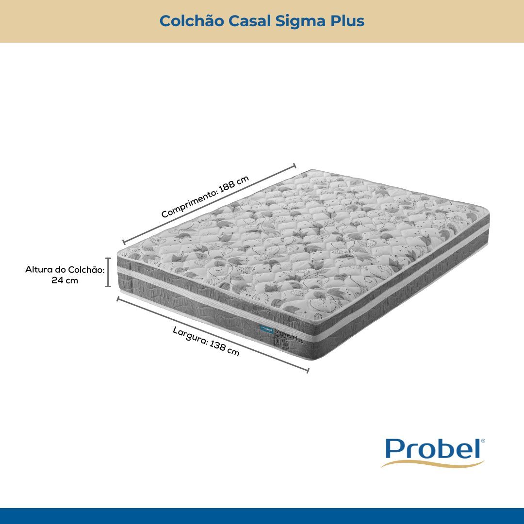 Colchão Casal Mola Ensacada Probel Sigma Plus (138x188x24cm) - Imagem 7