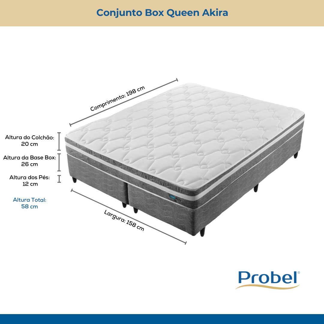 Conjunto Box Queen Mola Ensacada Probel Akira (158x198x46cm) - Imagem 7
