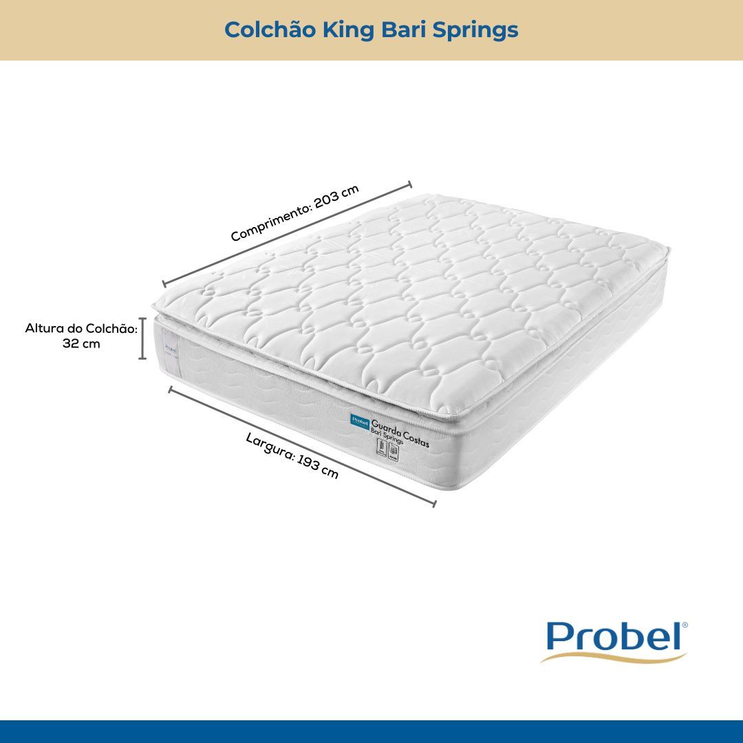 Colchão King Mola Ensacada Probel Bari (193x203x32cm) - Imagem 7
