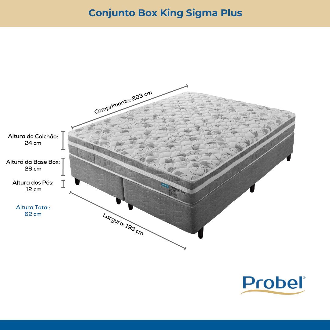 Conjunto Box King Mola Ensacada Probel Sigma Plus (193x203x50cm) - Imagem 7