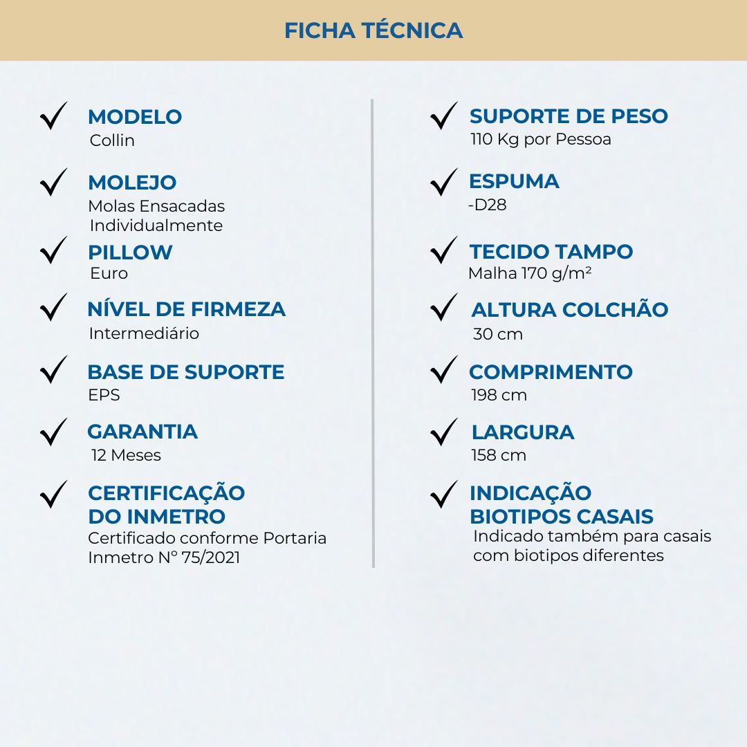 Conjunto Box Queen Mola Ensacada Probel Collin (158x198x56cm) - Imagem 6