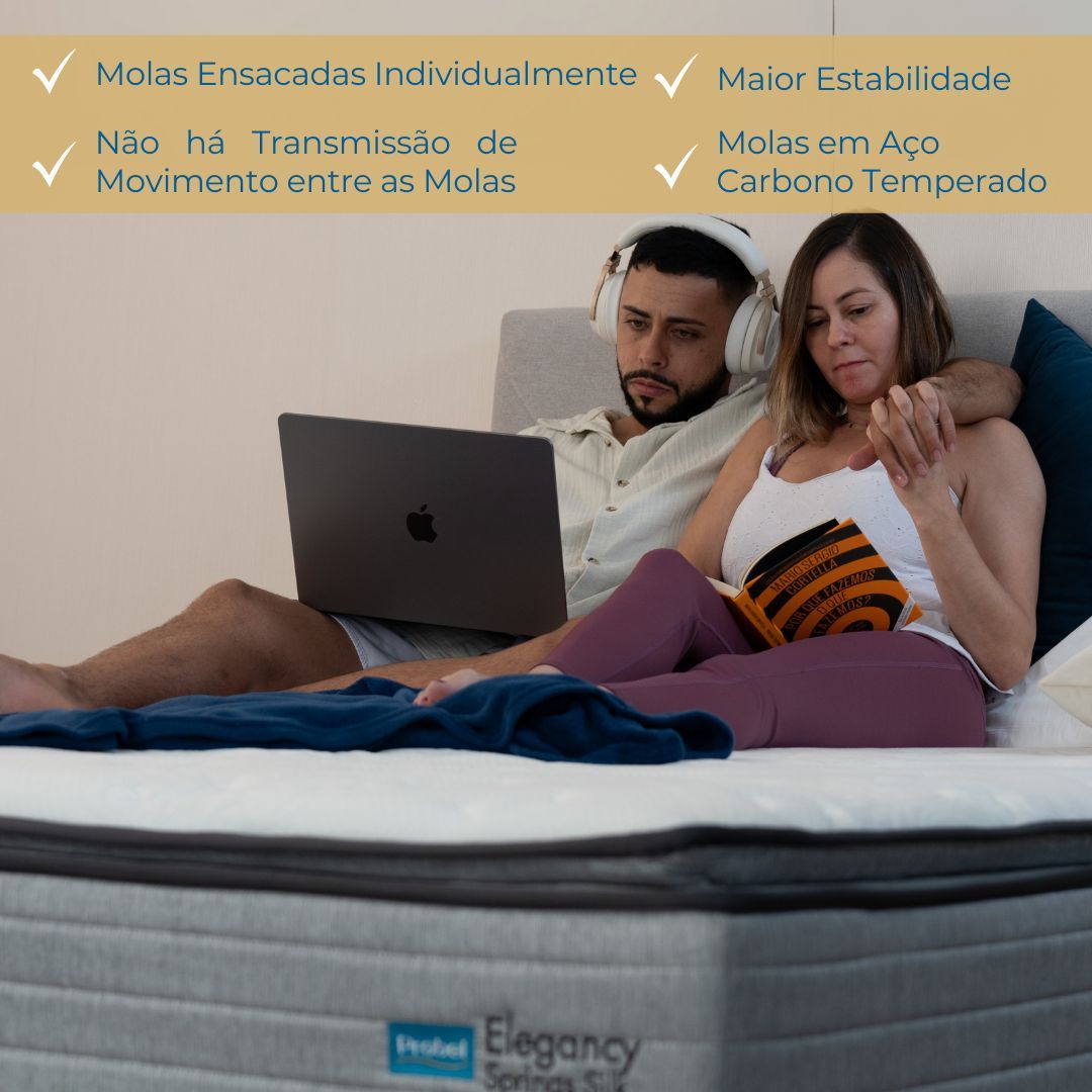 Conjunto Box Solteiro Mola Ensacada Probel Elegancy Springs (88x188x60cm) - Imagem 2