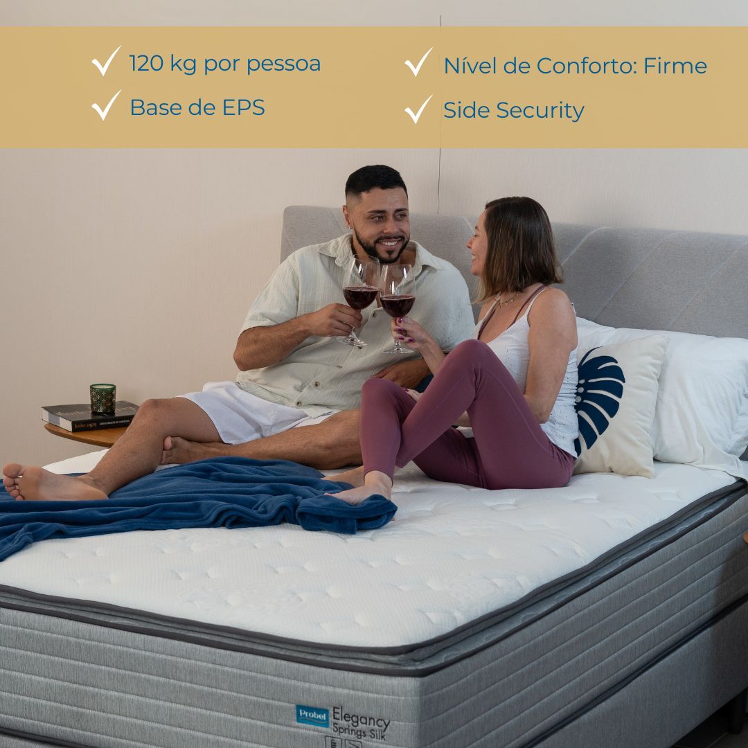Conjunto Box Solteiro Mola Ensacada Probel Elegancy Springs (88x188x60cm) - Imagem 3