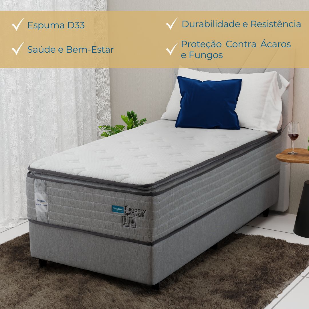 Conjunto Box Solteiro Mola Ensacada Probel Elegancy Springs (88x188x60cm) - Imagem 4
