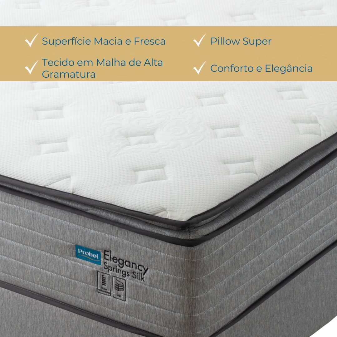 Conjunto Box Solteiro Mola Ensacada Probel Elegancy Springs (88x188x60cm) - Imagem 5