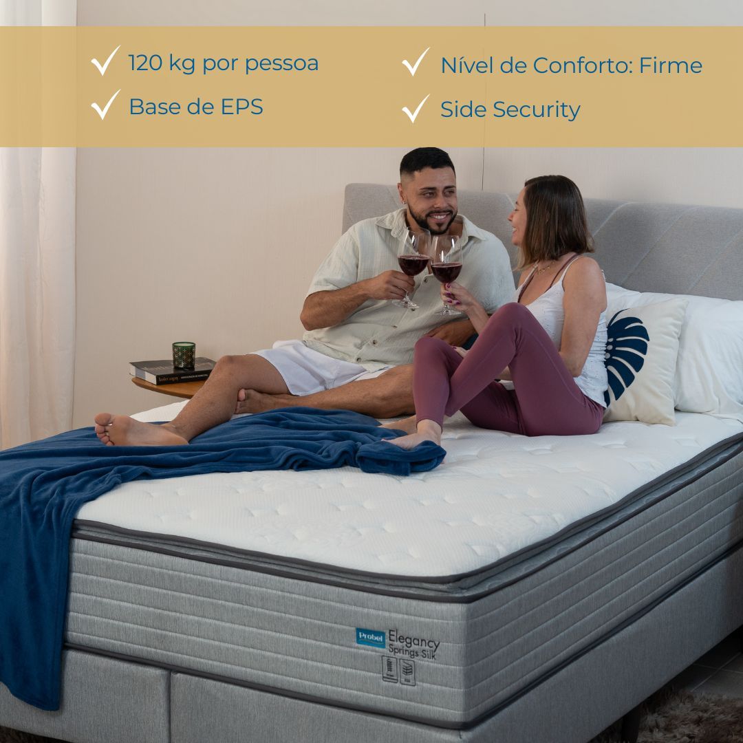Conjunto Box Casal Mola Ensacada Probel Elegancy Springs (138x188x60cm) - Imagem 3
