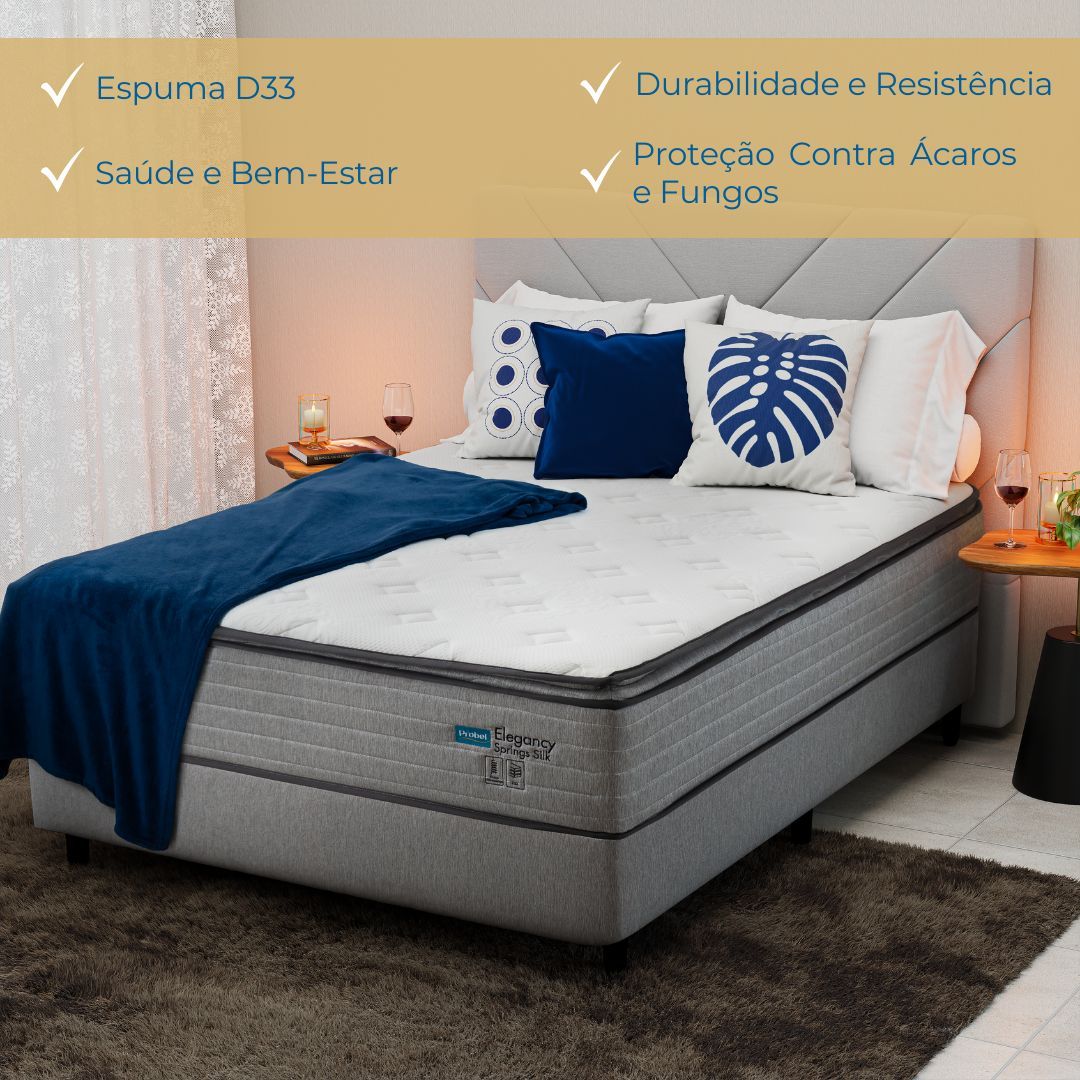 Conjunto Box Casal Mola Ensacada Probel Elegancy Springs (138x188x60cm) - Imagem 4