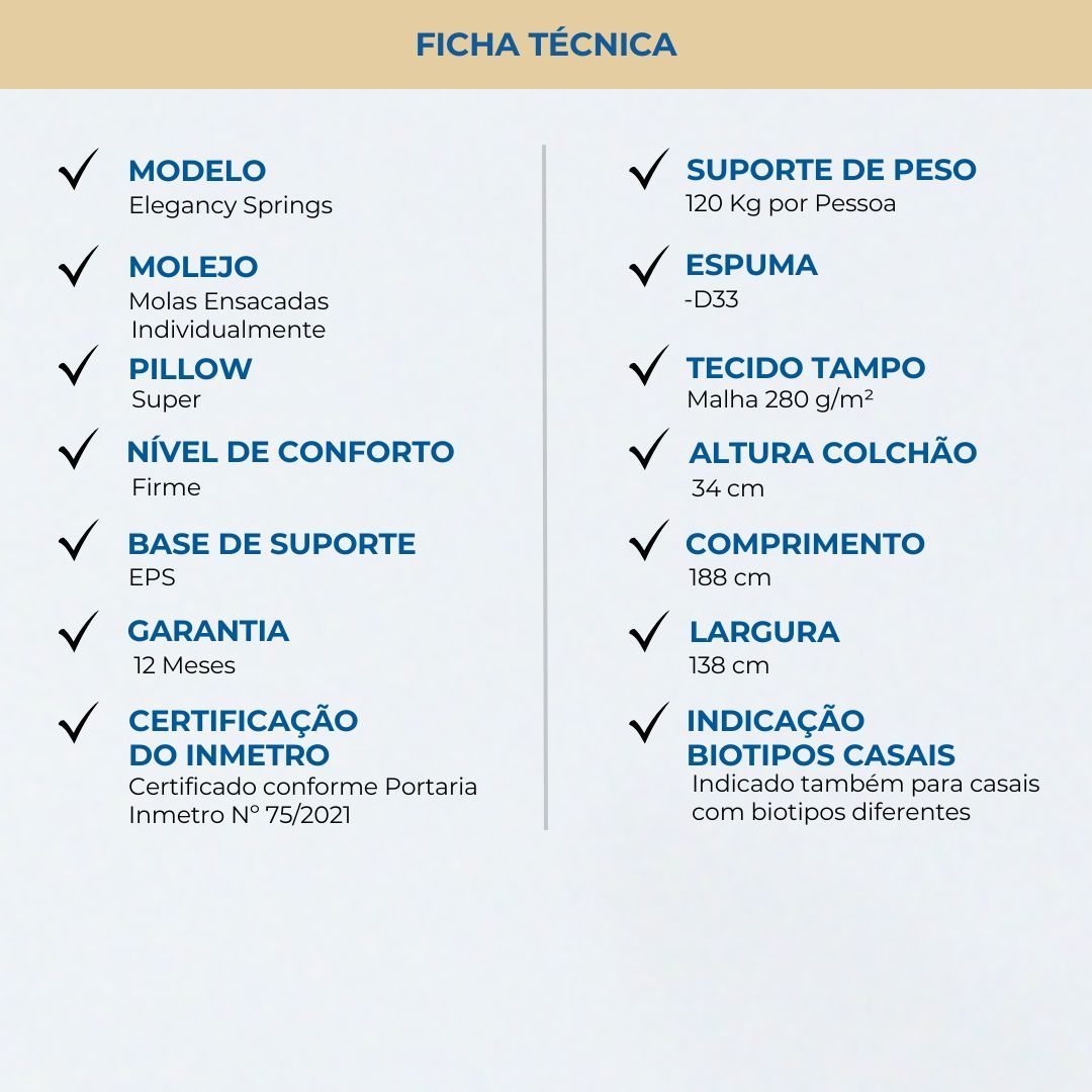 Conjunto Box Casal Mola Ensacada Probel Elegancy Springs (138x188x60cm) - Imagem 6