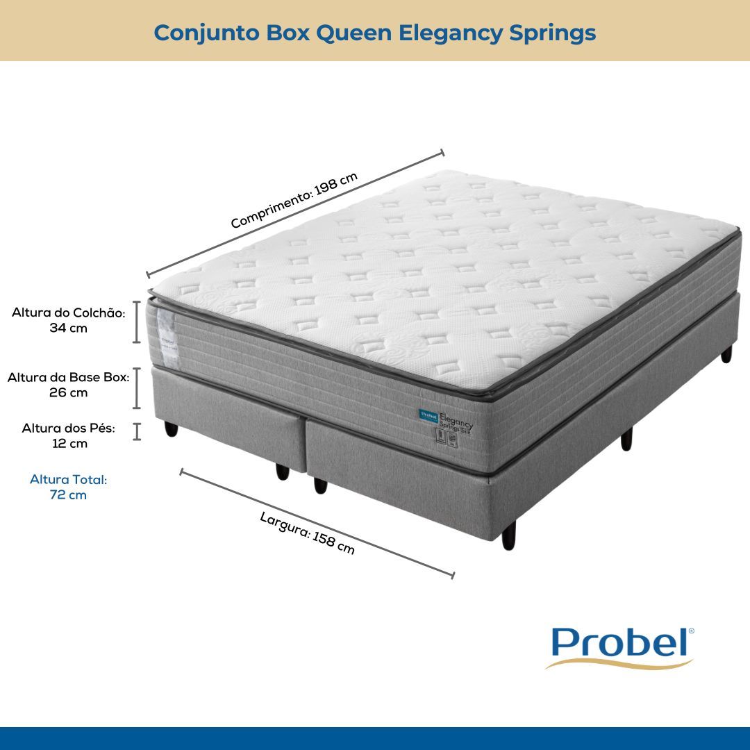 Conjunto Box King Mola Ensacada Probel Elegancy Springs (193x203x60cm) - Imagem 7