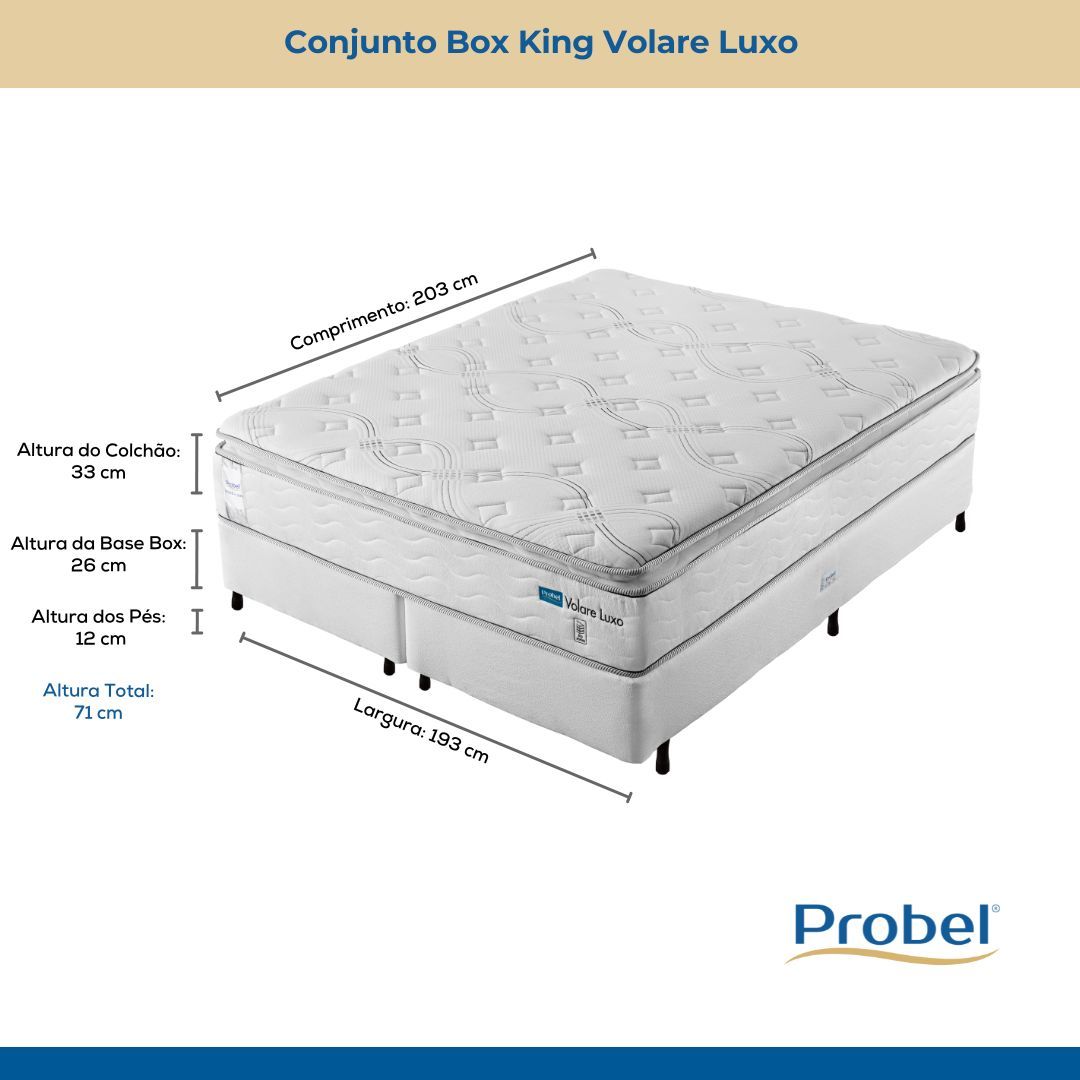 Conjunto Box King Mola Probel Volare Luxo (193x203x59cm) - Imagem 7