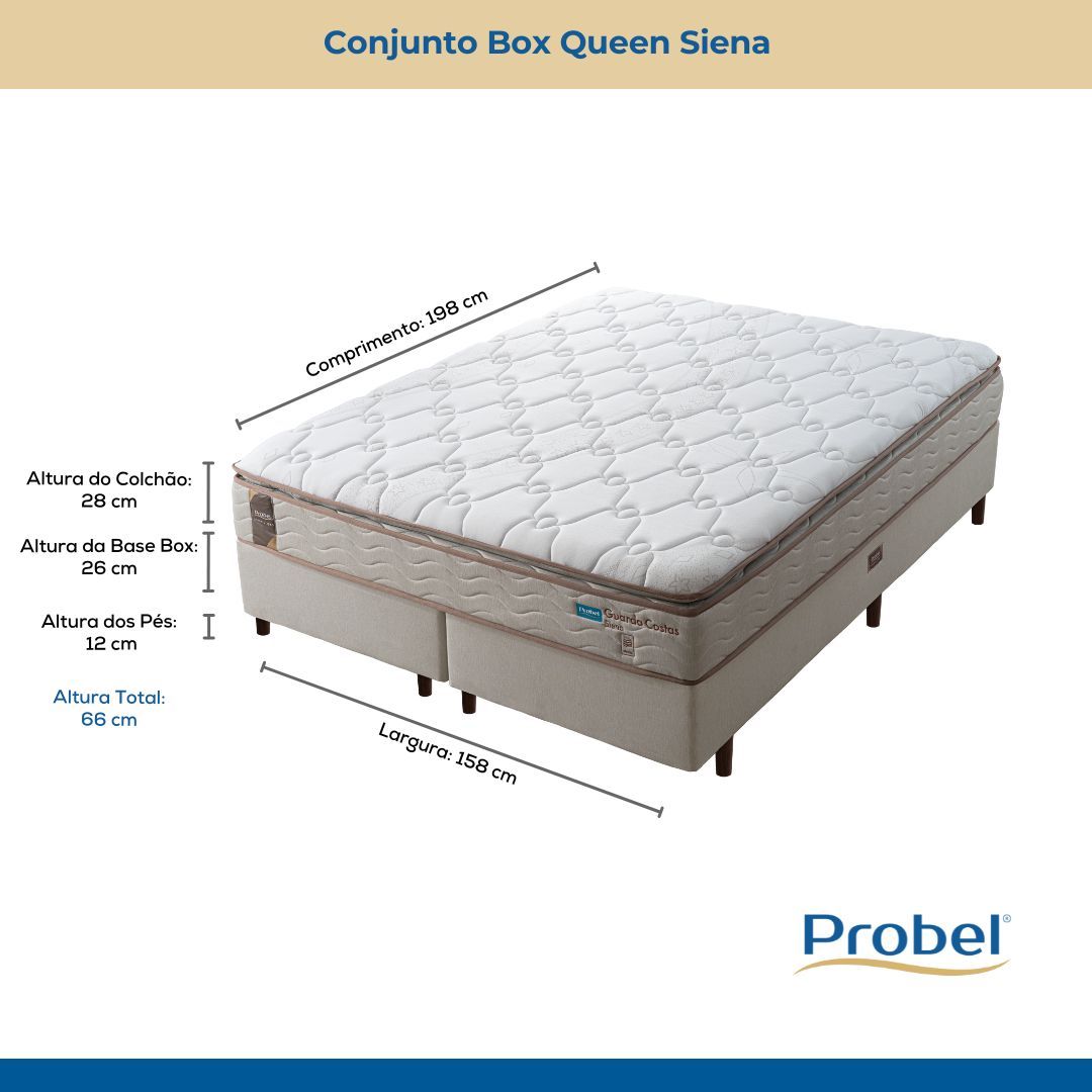 Conjunto Box Queen Mola Probel Siena (158x198x54cm) - Imagem 7