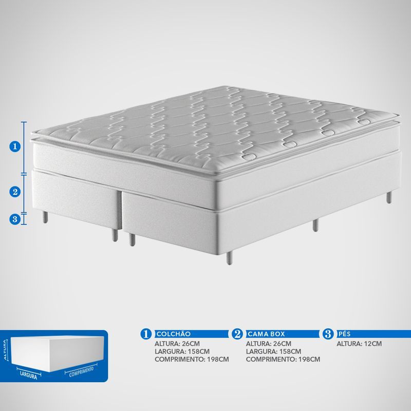 Conjunto Box Queen Mola Probel Prohotel Comfort (158x198x52cm) - Imagem 8